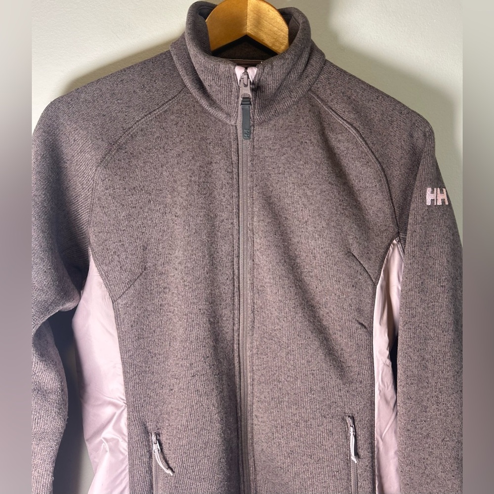 Helly Hansen Womens Varde Fleece Full Zip Knit Jacket Sweater Sz M Purple Pink - Picture 6 of 11